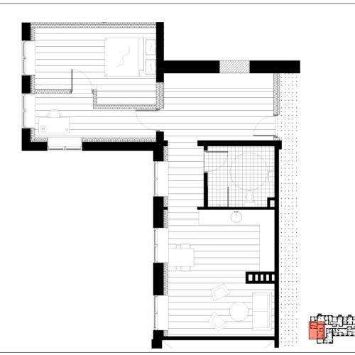 Vestergade 23A 1. 6 plantegning